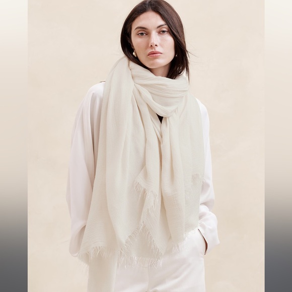 NWT BANANA REPUBLIC CARO VISCOSE-CASHMERE LAYERING SCARF - Picture 4 of 6